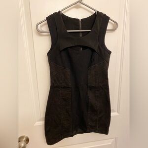 Black Denim Mini Dress Le Chateau